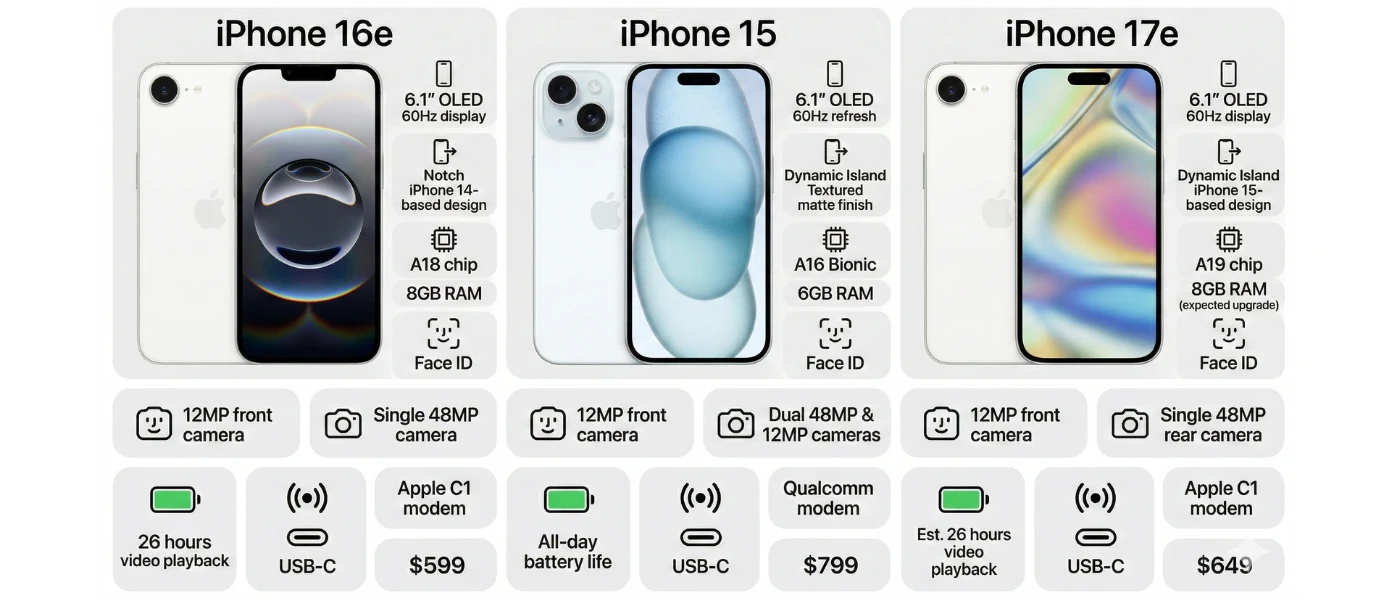 iPhone 17e vs. 16e vs. 15: Is the iPhone 15 Still Worth Buying in 2026?